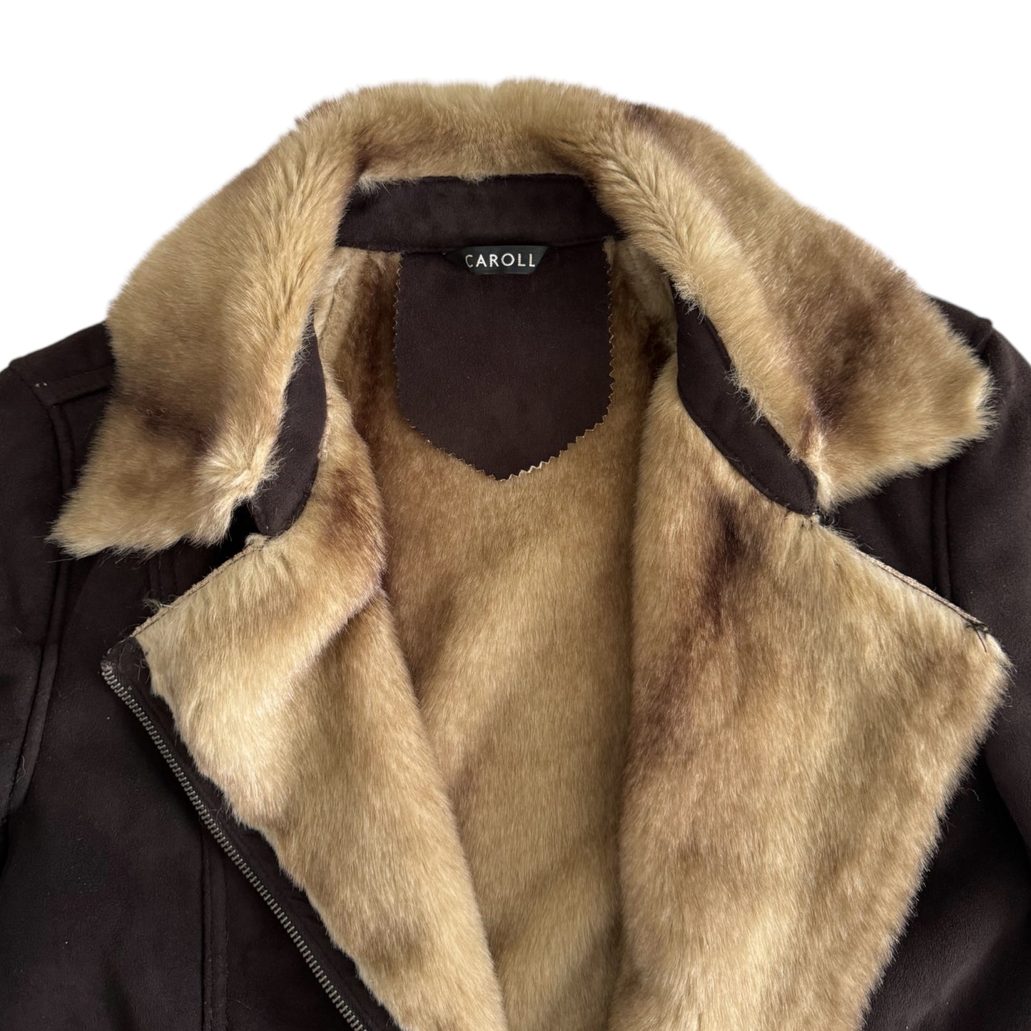 Manteau façon peau lainée Caroll (38)