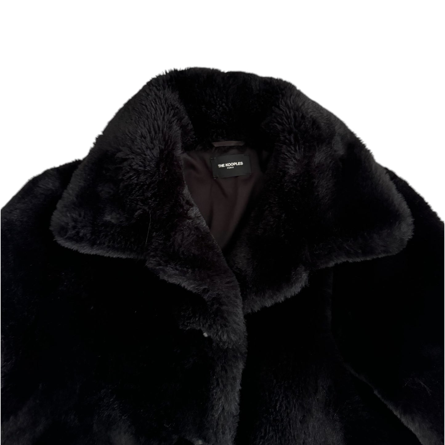 Manteau fausse fourrure noir The Kooples (38)