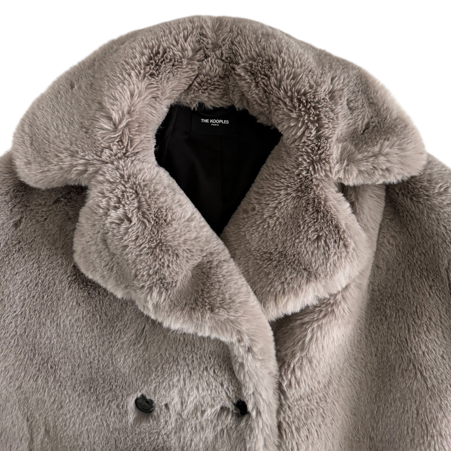 Manteau fausse fourrure gris The Kooples (36)