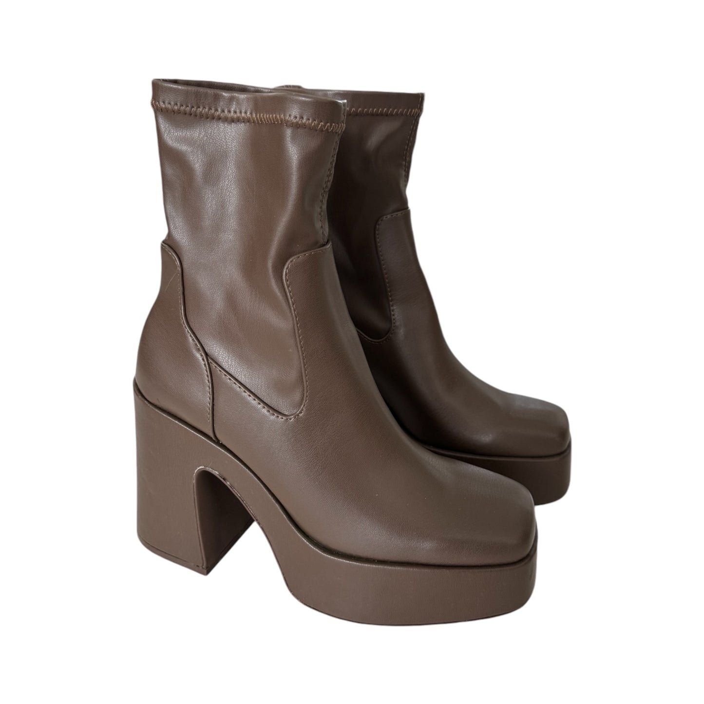 Bottines à talons marron Pull & Bear (37)