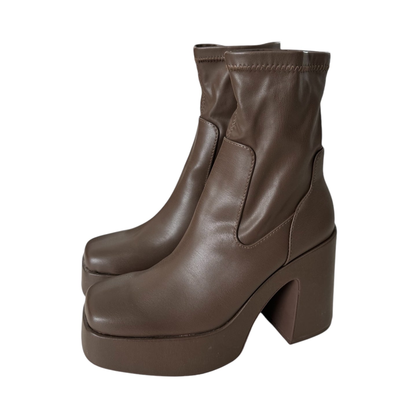 Bottines à talons marron Pull & Bear (37)