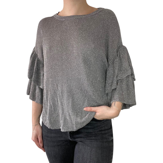 Pull gris pailleté H&M (M)