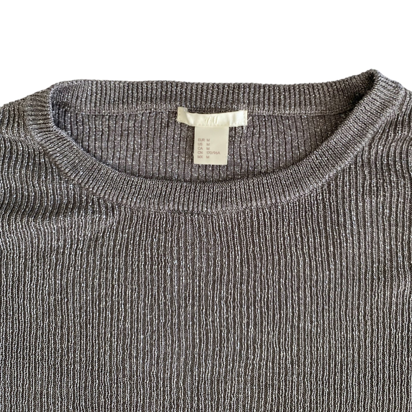 Pull gris pailleté H&M (M)