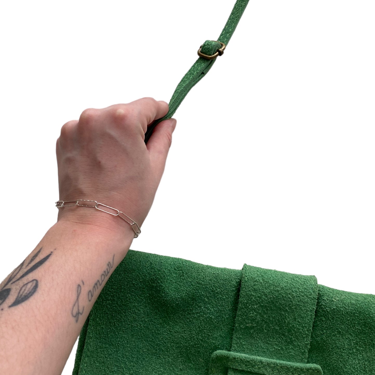 Sac vert en cuir