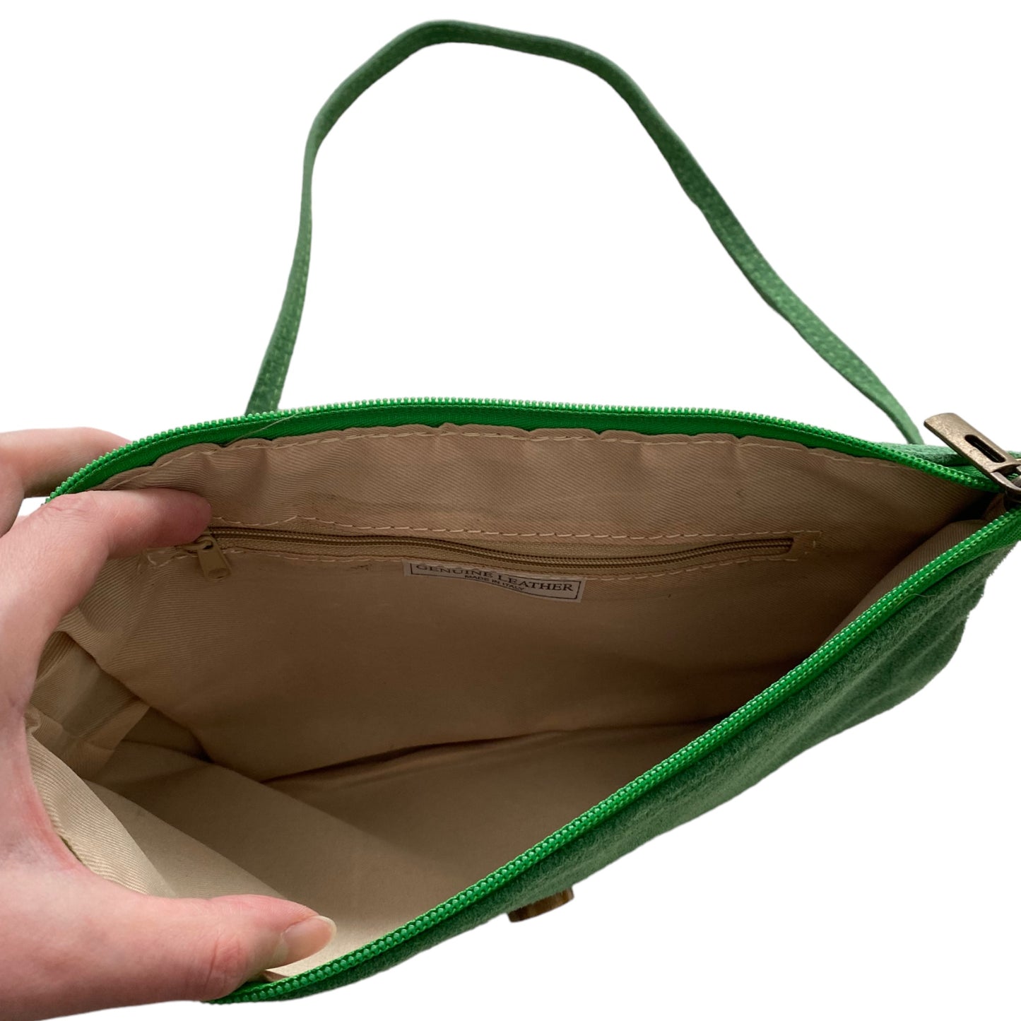 Sac vert en cuir