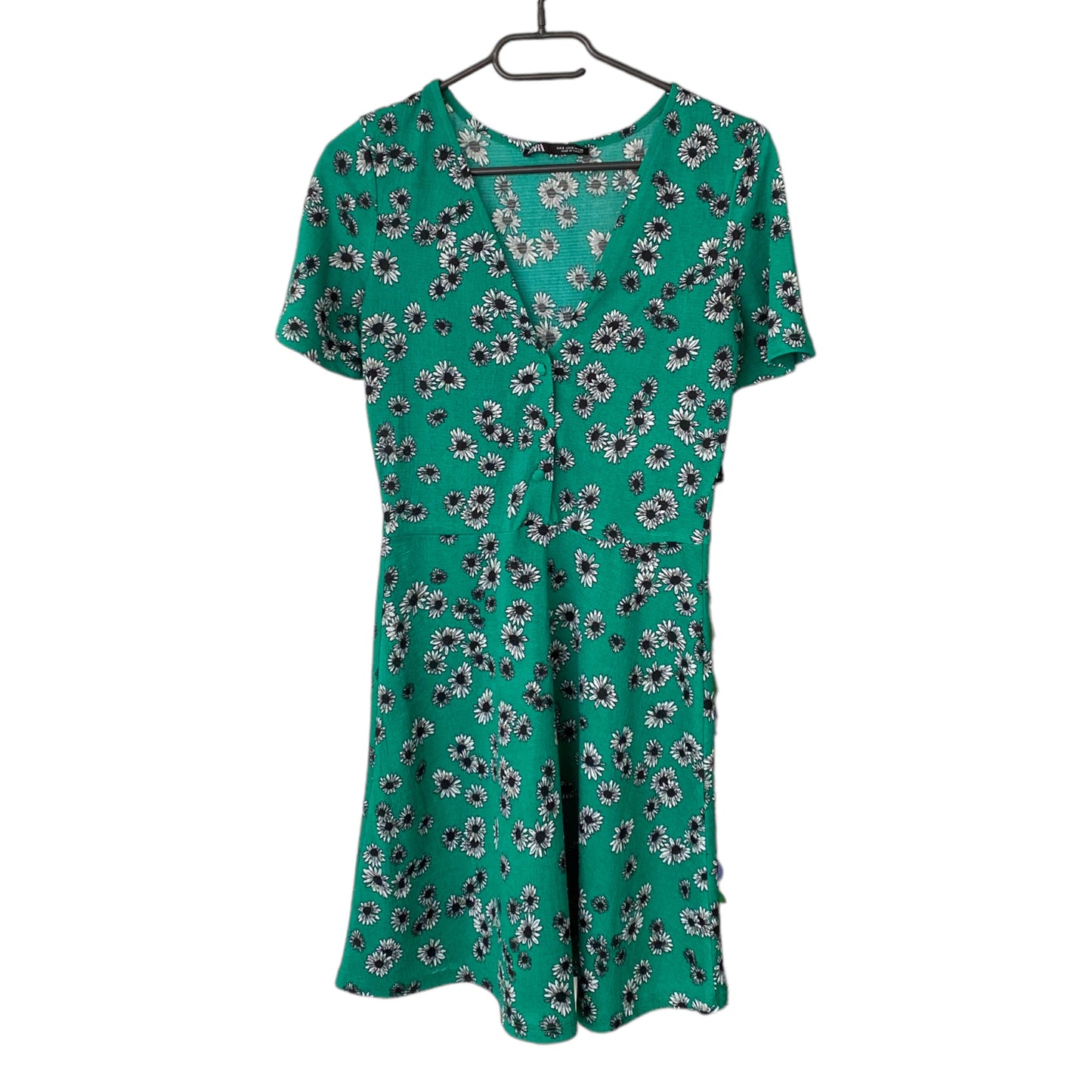 Robe verte à fleurs Zara (S)